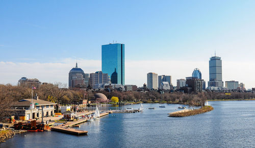 View of buildings in city against sky