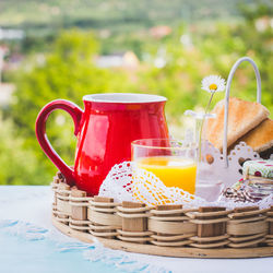 Close-up of food on table