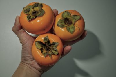 Close-up of hand holding fruit