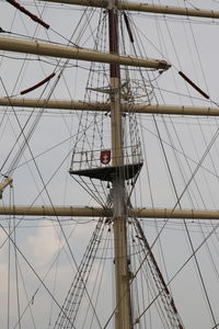 Low angle view of sailboat against sky