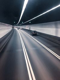 Blurred motion of highway on road