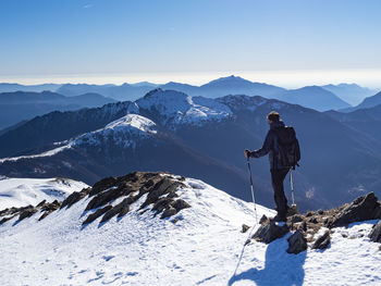 Trekking scene in the italian alps