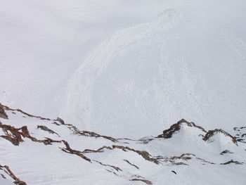 Close-up of snow on sea