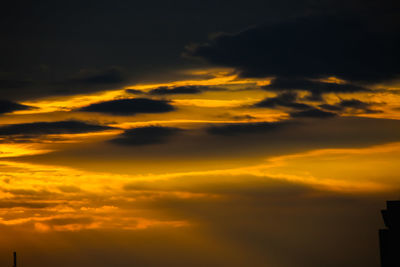 Low angle view of sky during sunset