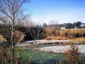 Scenic view of river against clear sky