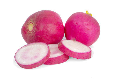 Close-up of apple against white background