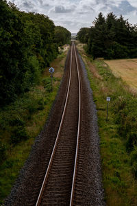 Railroad tracks between ringkøbing and skjern