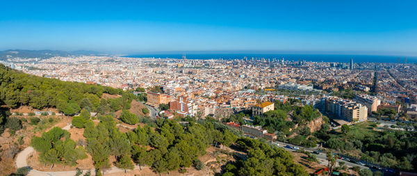 High angle view of townscape against sky