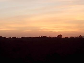 Silhouette landscape at sunset