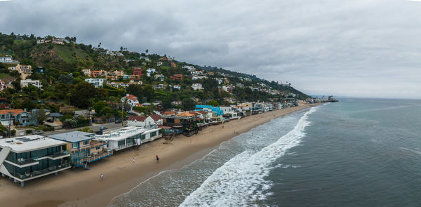 High angle view of sea against sky