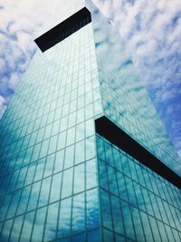 Low angle view of modern building against sky