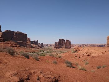 Panoramic view of landscape against clear sky