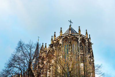 Low angle view of traditional building against sky