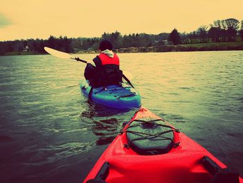 Boats in river