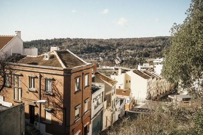 High angle view of townscape against sky