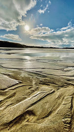 Scenic view of beach against sky