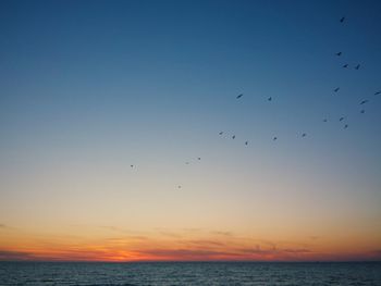 Scenic view of sea at sunset