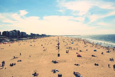 View of people on beach