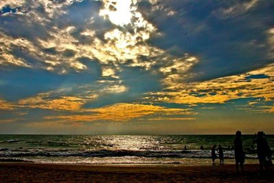 Scenic view of sea at sunset