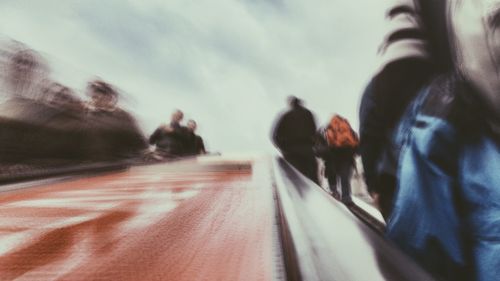 Group of people against blurred background