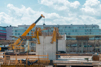 Cranes at construction site