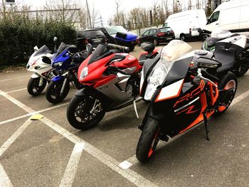 High angle view of people on motorcycle