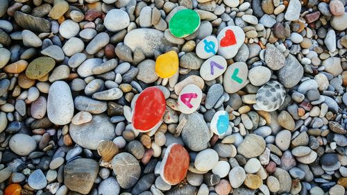 Full frame shot of pebbles