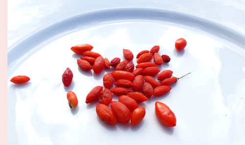 Close-up of strawberries in plate