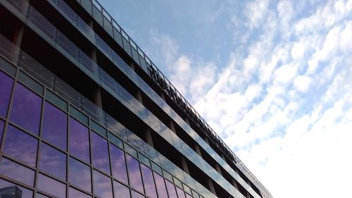 Low angle view of modern building against sky