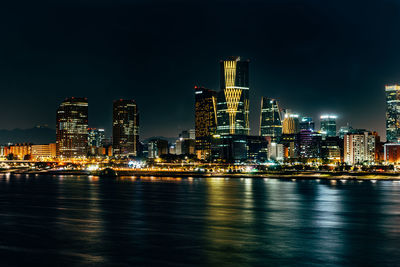 Illuminated city at night