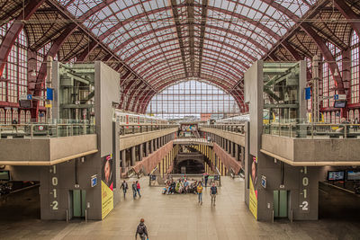 People at railroad station