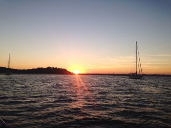 Scenic view of sea during sunset