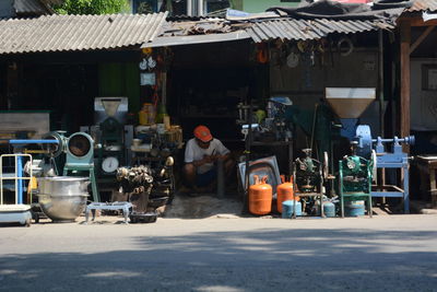 Man in shopping cart