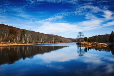 Reflection of clouds in lake