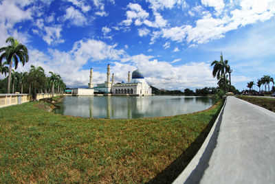 View of building against cloudy sky