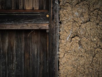 Close-up of old wooden door