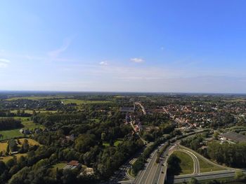 High angle view of cityscape against sky