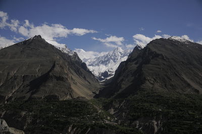 Scenic view of mountains against sky