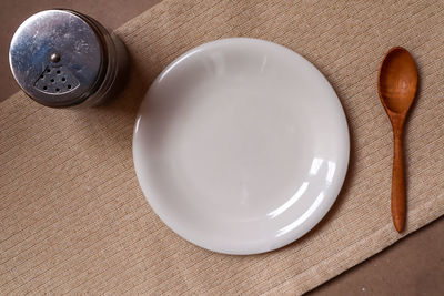 High angle view of empty coffee beans on table