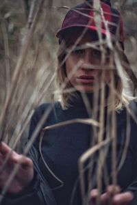 Portrait of woman in forest