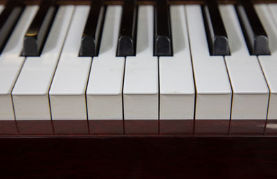 Close-up of piano keys