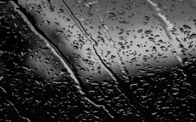 Full frame shot of raindrops on glass window