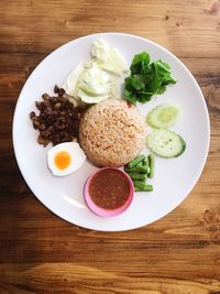 Close-up of breakfast served on table