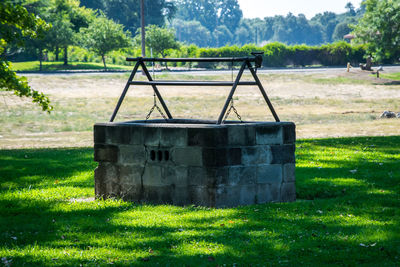 Built structure on field in park