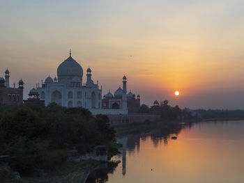 View of city at sunset