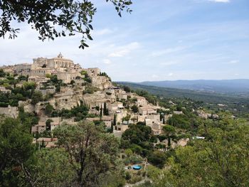 High angle view of town