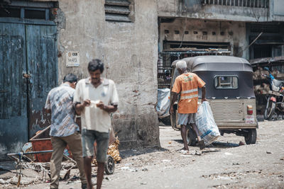 People working at construction site