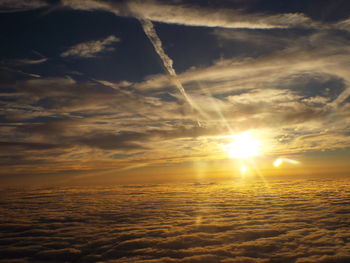 Scenic view of sunset over sea