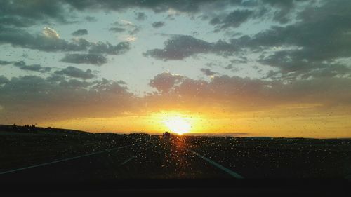 Scenic view of sunset over sea