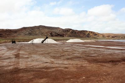 Scenic view of desert against sky